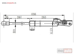 NOVI: delovi  AMORTIZER GEPEK VRATA (535L-375N) Levo Subaru impreza 08-14 -dostupno