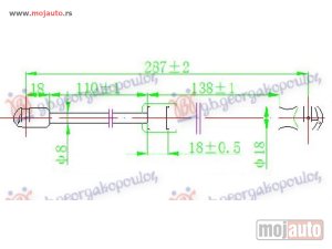 NOVI: delovi  AMORTIZER HAUBE (287L-520N) Audi a8 09-13 -dostupno