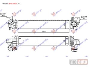 NOVI: delovi  HLADNJAK INTERKULERA 1.5 (216-218i) BENZIN (585x98x95) Bmw x1 (f48) 19-22 -dostupno
