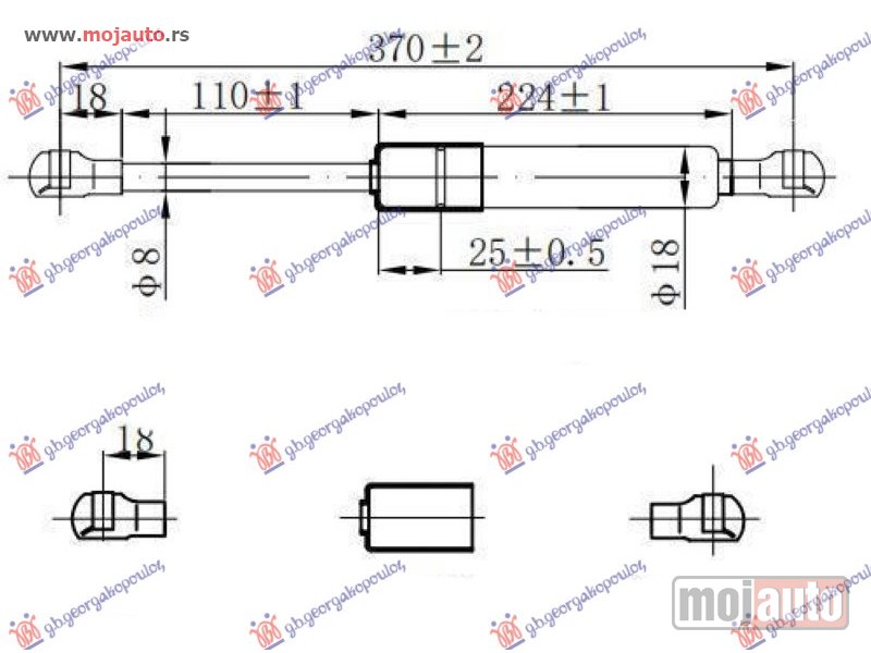 Glavna slika -  AMORTIZER GEPEK VRATA (370L-320N) Bmw series 3 (e90/91) sdn/s.w. 08-12 -dostupno - MojAuto