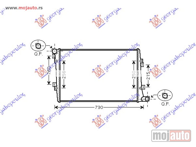 Glavna slika -  HLADNJAK MOTORA 1.2 TSI (62.5x45.2x34) Audi a3 03-08 -dostupno - MojAuto