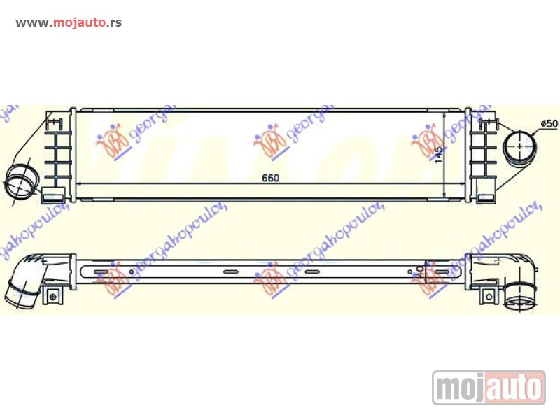 Glavna slika -  HLADNJAK INTERKULERA 1.6-1.8-2.0-2.2 TDCI (66x15x4) Ford s-max 07-11 -dostupno - MojAuto