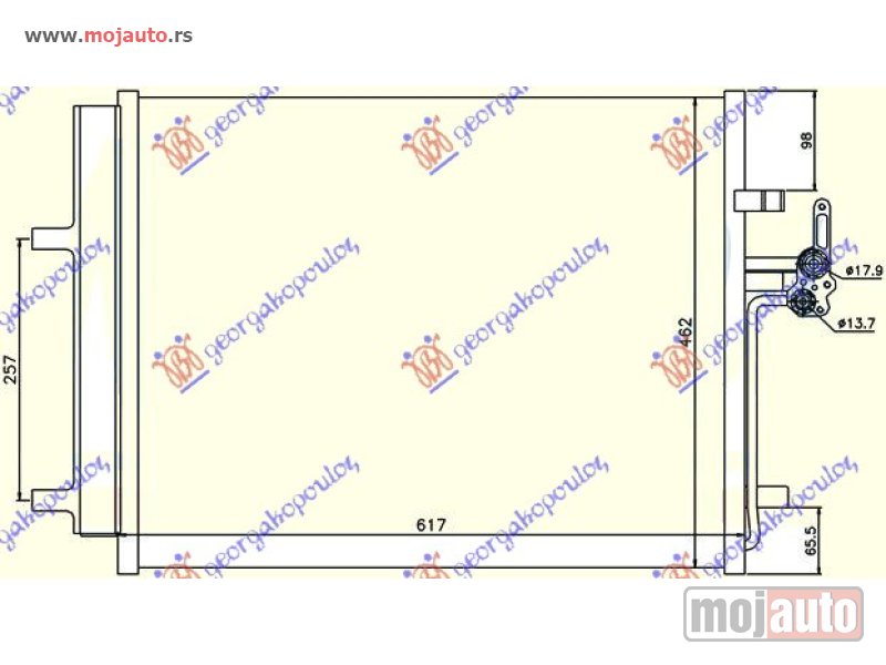 Glavna slika -  HLADNJAK KLIME BENZIN/DIZEL (590x47x16) Volvo s80 06-13 -dostupno - MojAuto