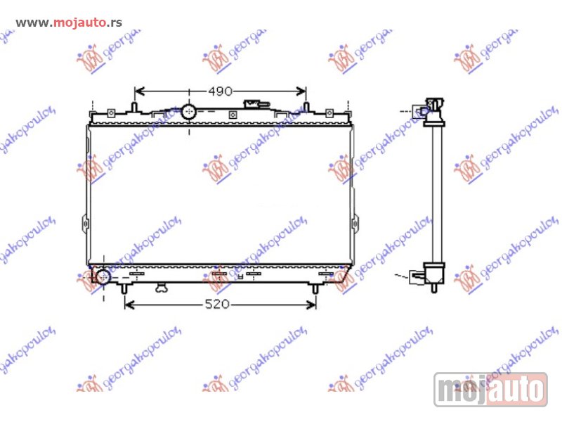 Glavna slika -  HLADNJAK MOTORA 1.6/2.0i16V (37.5x67x1.9) Hyundai elantra 04-07 -dostupno - MojAuto