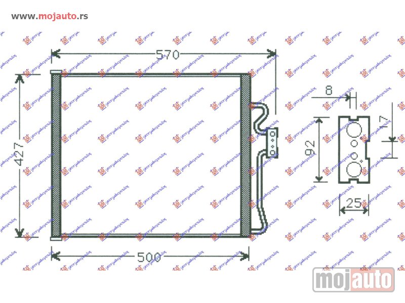 Glavna slika -  HLADNJAK KLIME BENZIN - 2.5 TD (460x42.7) -97 Bmw series 5 (e39) 96-02 -dostupno - MojAuto