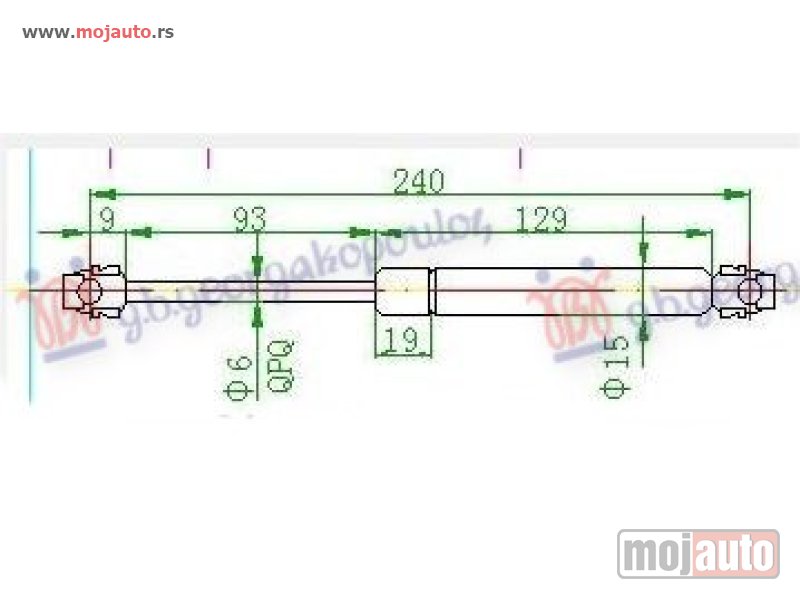 Glavna slika -  AMORTIZER HAUBE (242L-380N) Bmw series 5 (e34) 88-95 -dostupno - MojAuto