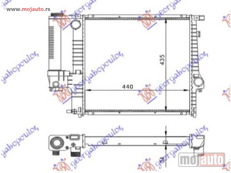 Glavna slika -  HLADNJAK MOTORA ZA SVE MODELE BENZIN (MAN) (+AC) (440x440x32) (LEMLJEN SPOJ) Bmw series 3 (e36) sdn 90-98 -dostupno - MojAuto