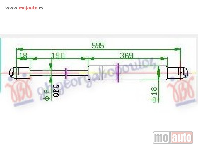 Glavna slika -  AMORTIZER GEPEK VRATA (595L-420N) Bmw series 3 (e36) compact 94-98 -dostupno - MojAuto
