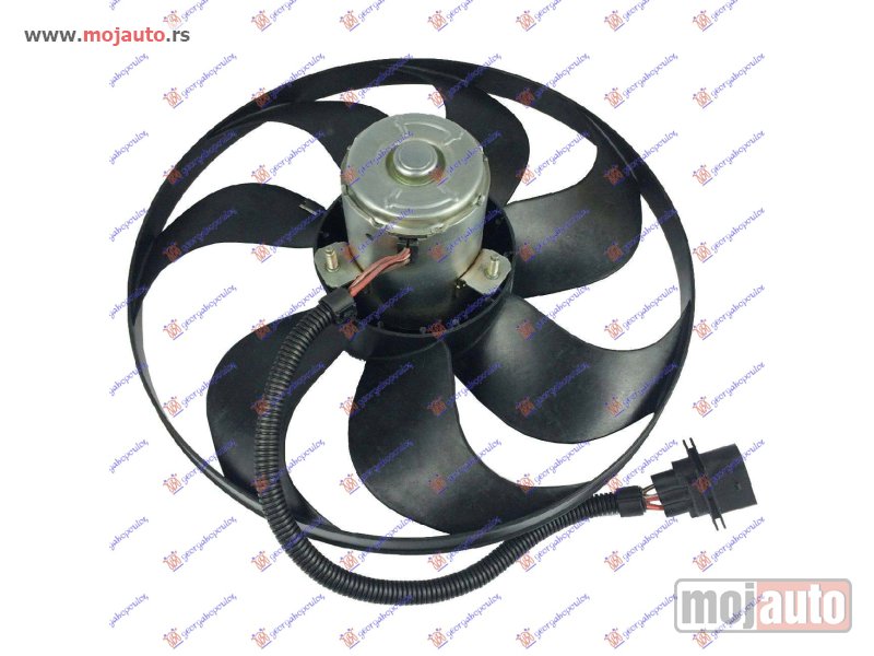 Glavna slika -  VENTILATOR HLADNJAKA (MOTOR+ELISA) (345mm) (250/60w) (7 PERAJA) (3 PIN) Vw golf iv 98-04 -dostupno - MojAuto