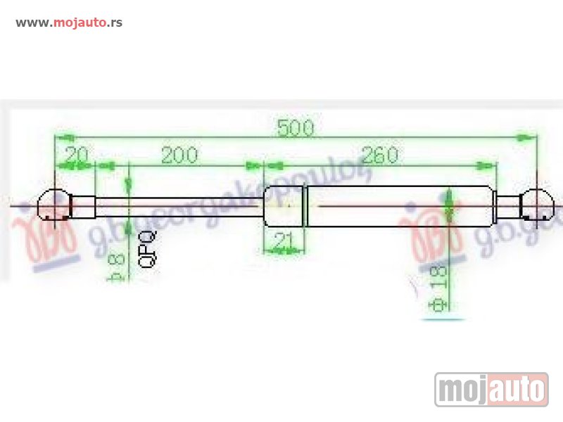 Glavna slika -  AMORTIZER HAUBE (500L-350N) Audi a3 96-03 -nedostupno - MojAuto
