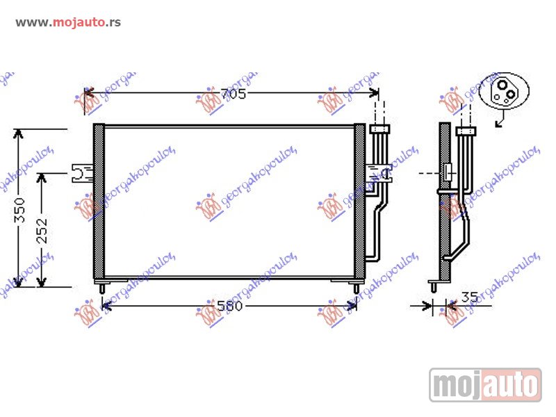 Glavna slika -  HLADNJAK KLIME BENZIN/DIZEL (MAN) (610x350x16) Volvo s40 95-00 -dostupno - MojAuto