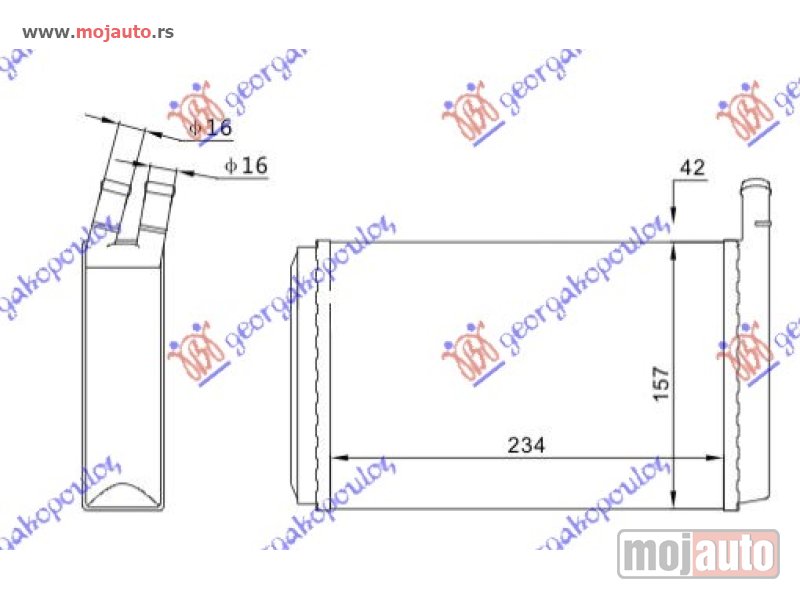 Glavna slika -  GREJAC KABINE (235x157) Audi 80 79-84 -dostupno - MojAuto