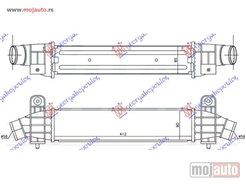 Glavna slika -  HLADNJAK INTERKULERA 2.0-2.2 TDCi-TDDi (412x91x85) Ford mondeo 00-07 -dostupno - MojAuto