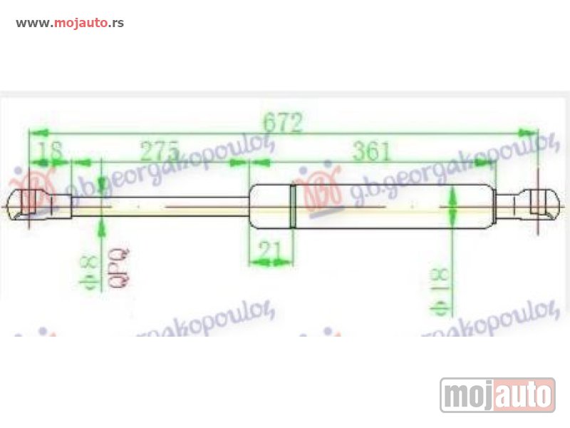 Glavna slika -  AMORTIZER GEPEK VRATA (672L-390N) Citroen xsara picasso 99-07 -dostupno - MojAuto