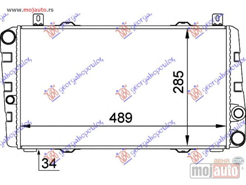 Glavna slika -  HLADNJAK MOTORA 1.3 (+AC) (49x28.5) Skoda felicia combi-s.w 94-01 -dostupno - MojAuto