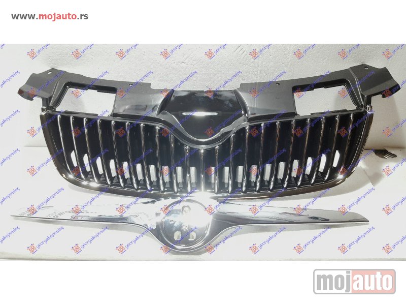 Glavna slika -  PVC MASKA KOMPLET CRNA/HROM (LAJSNA HAUBE) Skoda fabia 07-10 -dostupno - MojAuto
