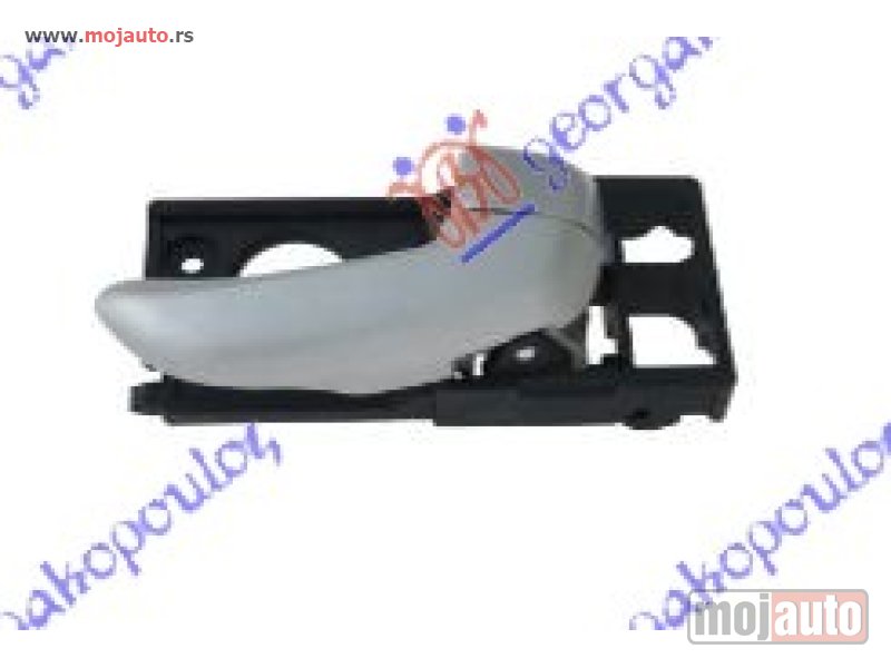 Glavna slika -  KVAKA ZADNJIH/PREDNJIH VRATA UNUTRASNJA SREBRNA Levo Hyundai i10 07-10 -dostupno - MojAuto