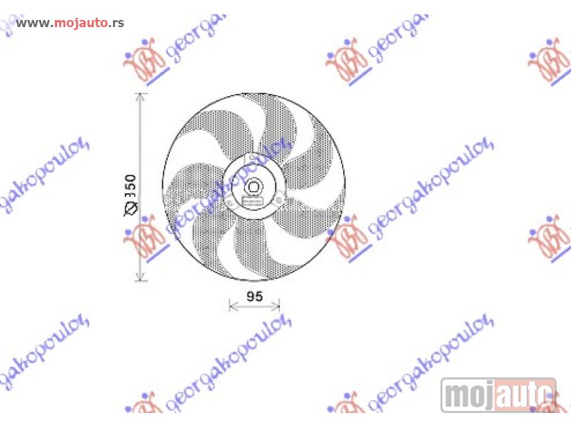 Glavna slika -  VENTILATOR HLADNJAKA (MOTOR+ELISA) (BENZIN-DIZEL) (-AC) Vw polo 94-99 -dostupno - MojAuto