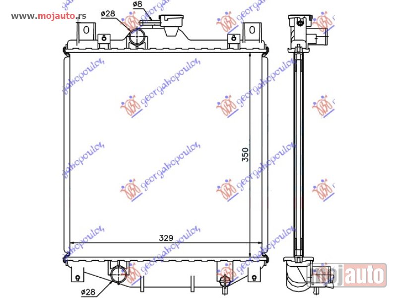 Glavna slika -  HLADNJAK MOTORA 1.0/1.3i (35x33.5x1.6) Suzuki swift h/b 96-05 -dostupno - MojAuto