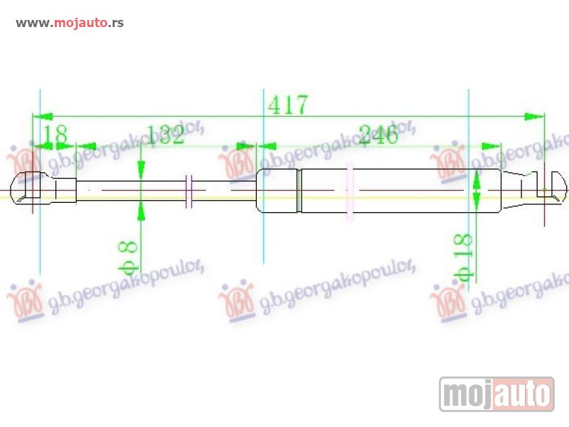 Glavna slika -  AMORTIZER GEPEK VRATA (419L-390N) Ford ka 08-16 -dostupno - MojAuto