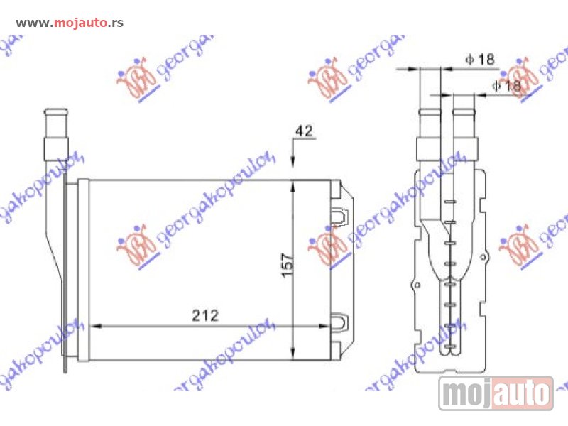 Glavna slika -  GREJAC KABINE 212x157 Renault 9 81-92 -dostupno - MojAuto
