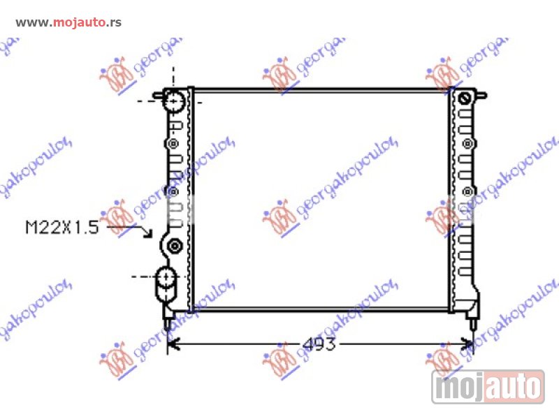 Glavna slika -  HLADNJAK MOTORA 1.2/1.4CC (-AC) (43x38) Renault express 92-94 -dostupno - MojAuto