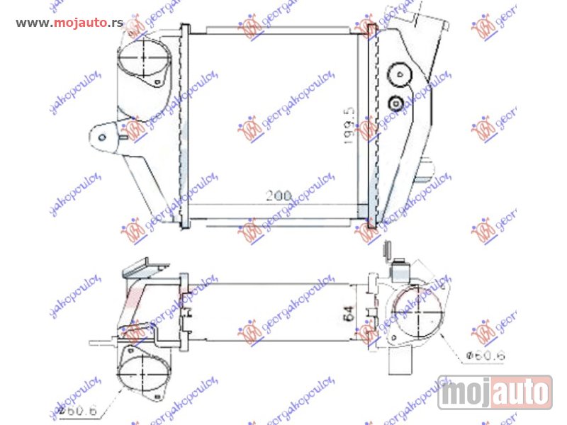 Glavna slika -  HLADNJAK INTERKULERA 2.0 CD DIZEL (200x205x64) Mazda 5 05-10 -dostupno - MojAuto