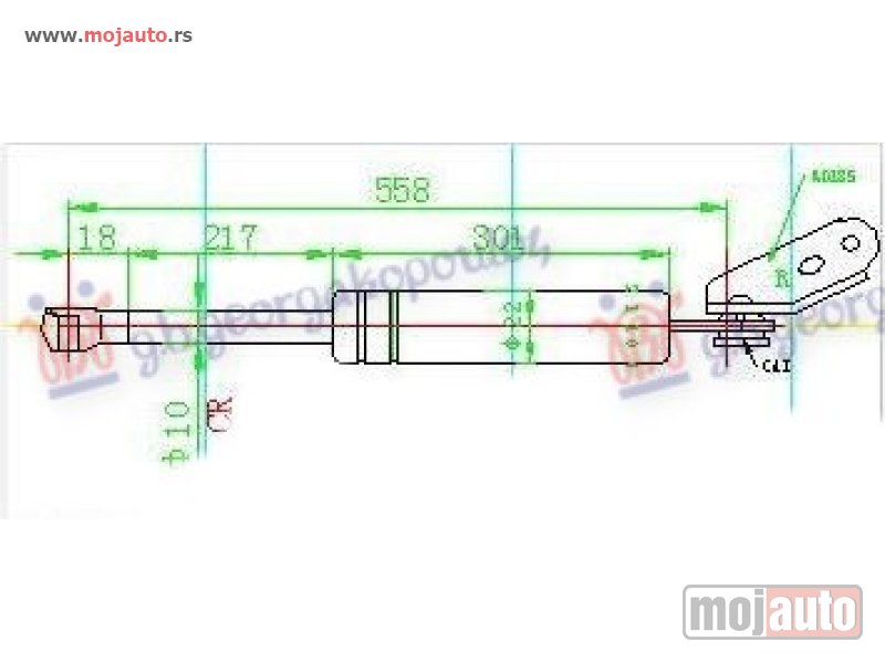 Glavna slika -  AMORTIZER GEPEK VRATA (558L-450N) Desno Mazda 5 05-10 -dostupno - MojAuto