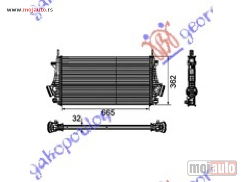 Glavna slika -  HLADNJAK INTERKULERA 1.6-2.0 TURBO - 2.0CDTi (66.5x36.2x32) Opel insignia 08-13 -nedostupno - MojAuto