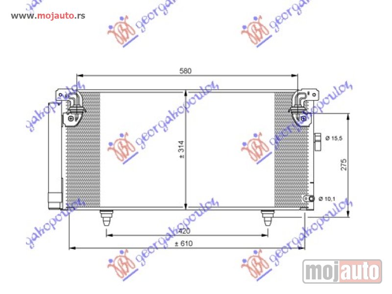 Glavna slika -  HLADNJAK KLIME BENZIN/DIZEL (615x297x16) Subaru legacy/outback 04-10 -dostupno - MojAuto