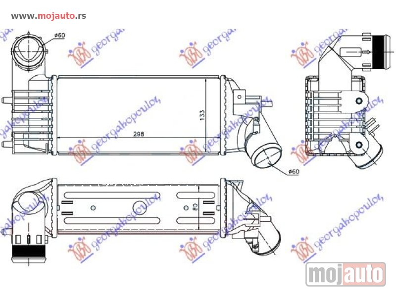 Glavna slika -  HLADNJAK INTERKULERA 2.0-2.2 HDi (302x136x85) Peugeot 406 sdn 96-05 -dostupno - MojAuto