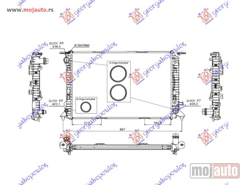 Glavna slika -  HLADNJAK MOTORA 2.7/3.0 Tdi - 3.0 TFSi/3.2 FSI (AUTO) (72x47) Audi a4 11-15 -dostupno - MojAuto