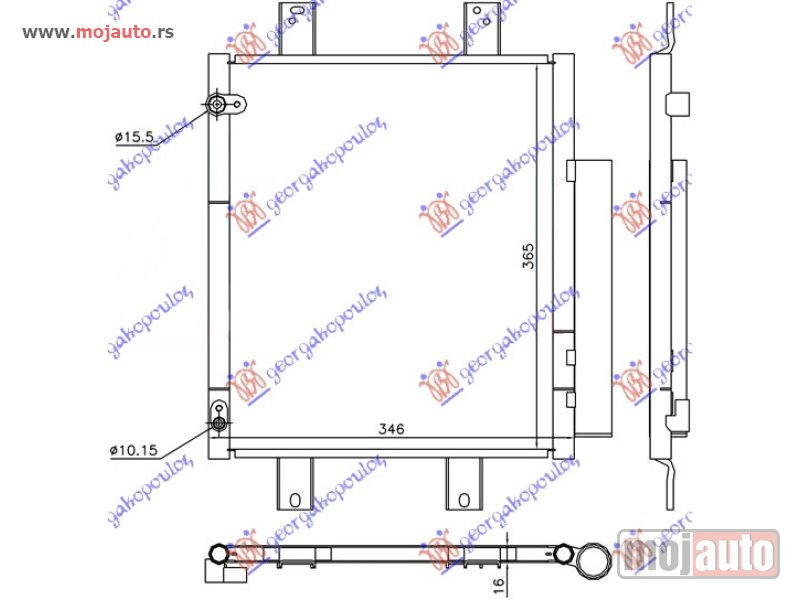 Glavna slika -  HLADNJAK KLIME 1.0i12V/1.3 16V (330x368) Daihatsu sirion 05- -dostupno - MojAuto