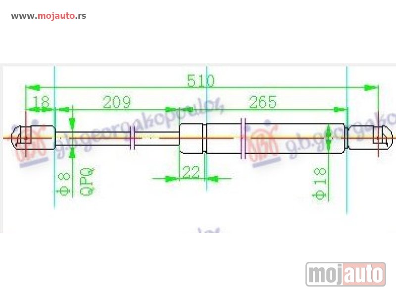 Glavna slika -  AMORTIZER HAUBE (510L-320N) Volvo xc90 03-14 -dostupno - MojAuto