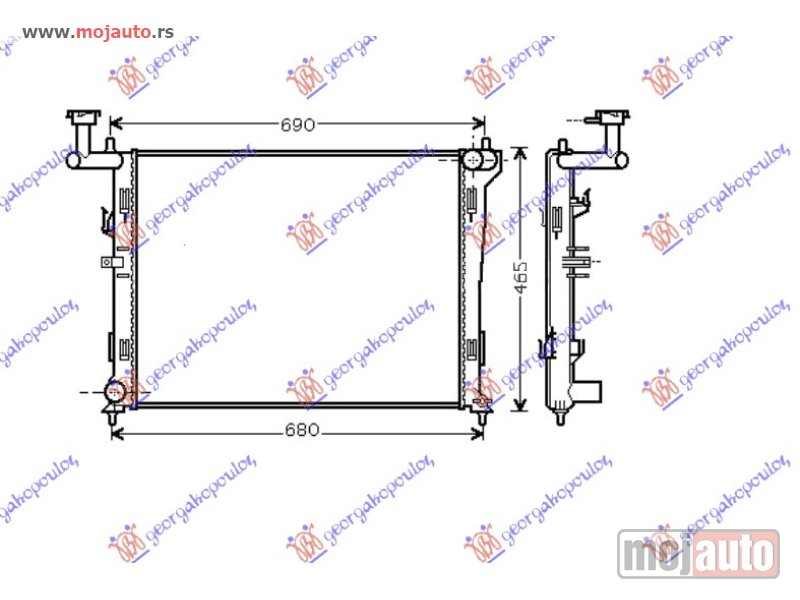 Glavna slika -  HLADNJAK MOTORA 1.4/1.6/2.0 BENZIN (MAN) (600x440x16) Hyundai i30 07-12 -dostupno - MojAuto