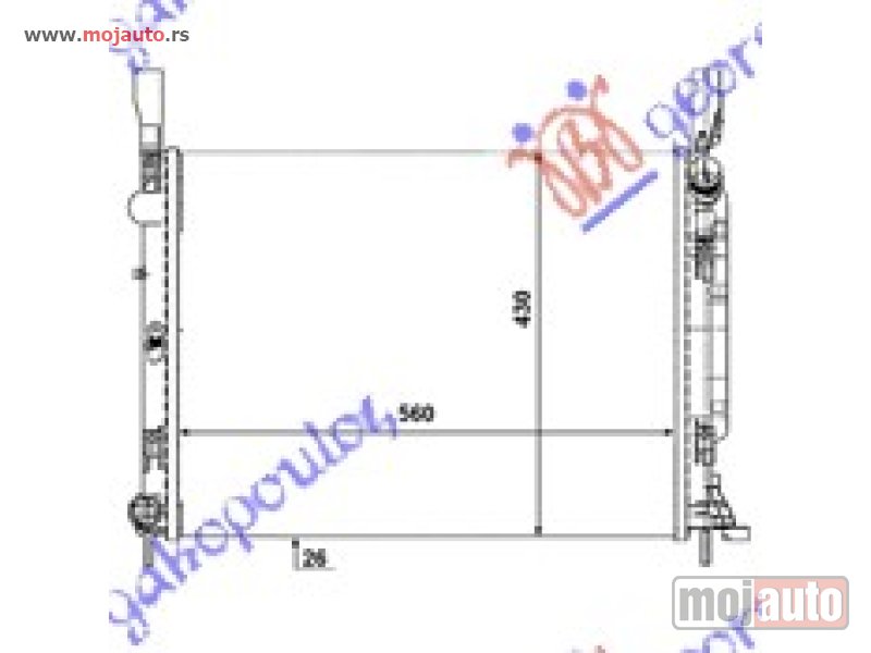 Glavna slika -  HLADNJAK MOTORA 1.5 DCi (56x41.8x26) Renault kangoo 08-13 -dostupno - MojAuto