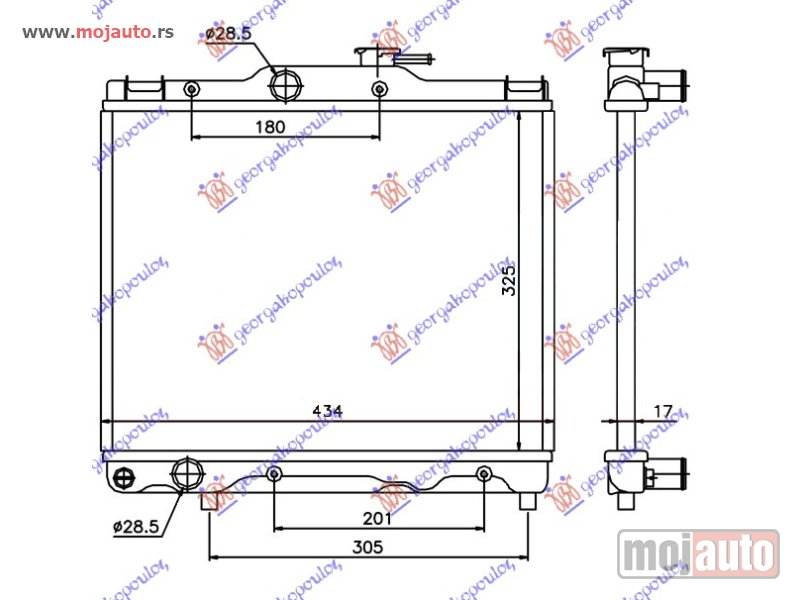 Glavna slika -  HLADNJAK MOTORA 1.0/1.3 (325x435) Toyota starlet (ep 91) 96-99 -nedostupno - MojAuto