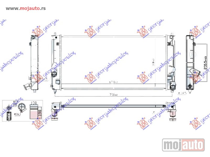 Glavna slika -  HLADNJAK MOTORA 1.8 16V VVTI (65x31.8) Toyota celica 01-06 -dostupno - MojAuto