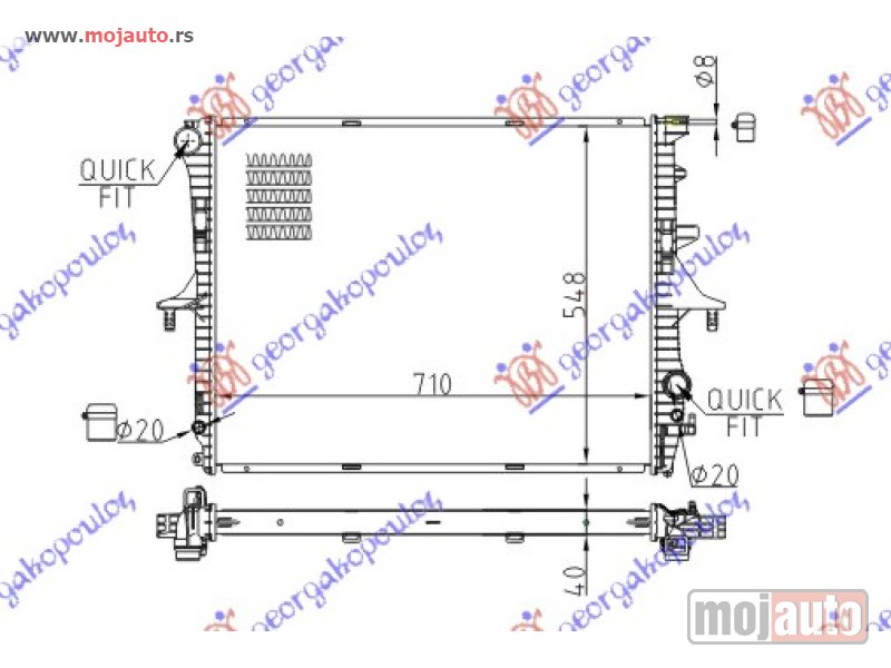 Glavna slika -  HLADNJAK MOTORA ZA SVE MODELE BENZIN/DIZEL (MAN/AUTO) (+/-AC) (71x55) Audi q7 06-09 -dostupno - MojAuto