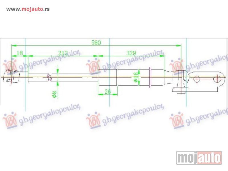 Glavna slika -  AMORTIZER GEPEK VRATA 07- (580L-540N) Nissan x-trail 01-14 -dostupno - MojAuto