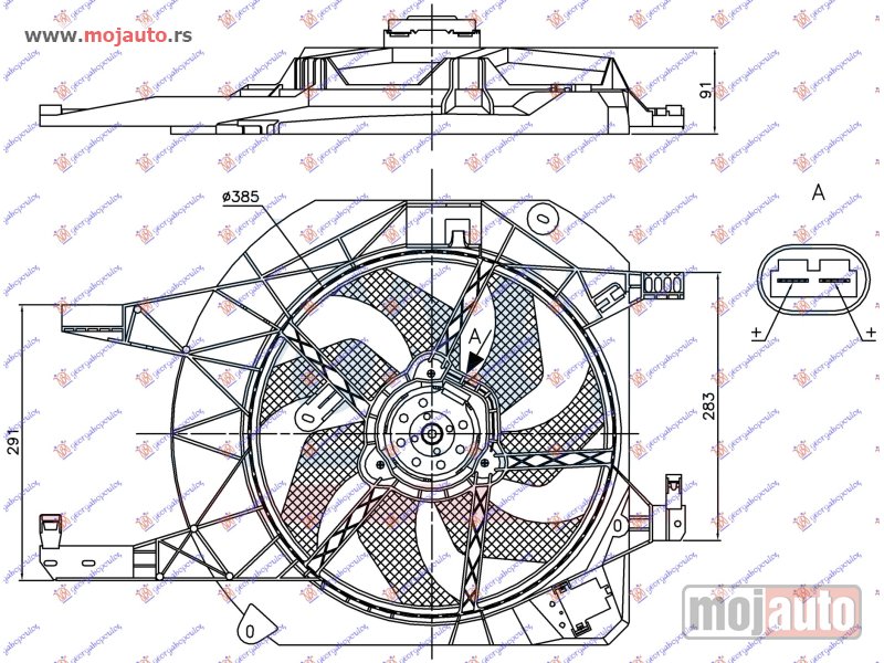 Glavna slika -  VENTILATOR KOMPLET (BENZIN/DIZEL) (+AC) Nissan primastar 06-16 -dostupno - MojAuto