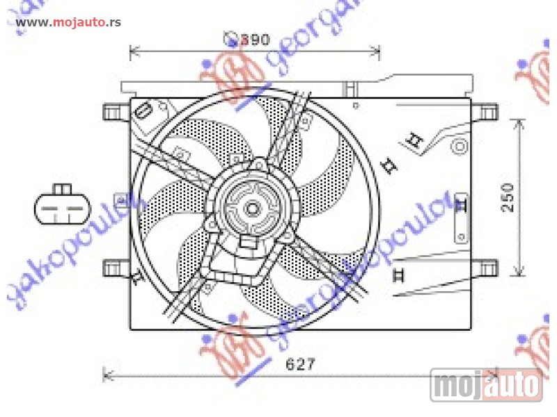 Glavna slika -  VENTILATOR HLADNJAKA KOMPLET (BENZIN) (+AC) (MAHLE BEHR PREMIUM LINE) Fiat fiorino/qubo 08-16 -dostupno - MojAuto