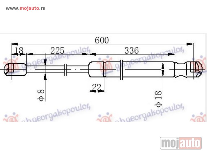 Glavna slika -  AMORTIZER GEPEK VRATA (600L-670N) Peugeot bipper 08- -dostupno - MojAuto