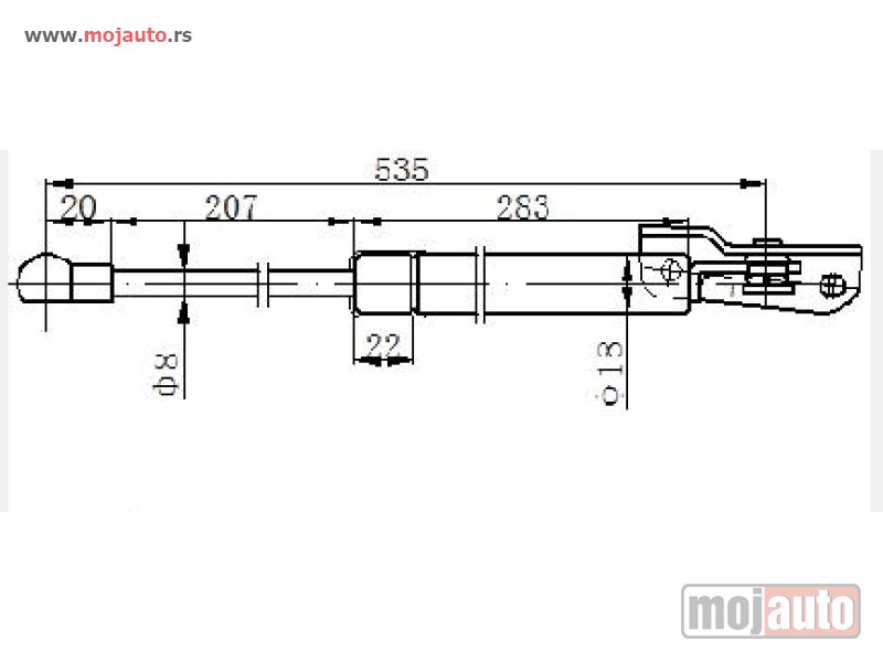 Glavna slika -  AMORTIZER GEPEK VRATA (535L-375N) Levo Subaru impreza 08-14 -dostupno - MojAuto