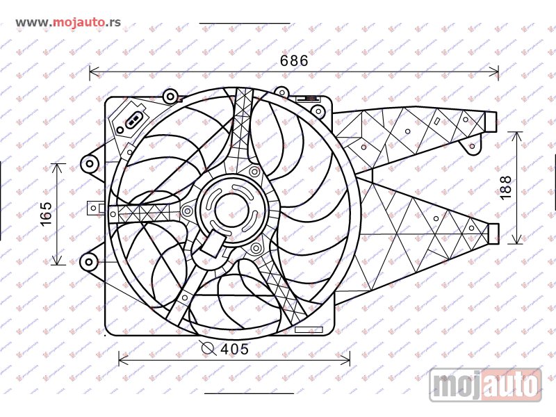 Glavna slika -  VENTILATOR KOMPLET (BENZIN/DIZEL) Alfa romeo mito 08- -dostupno - MojAuto