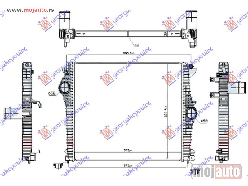 Glavna slika -  HLADNJAK INTERKULERA 2.2 JTD DIZEL (575x520x32) (NISSENS) Alfa romeo giulia 15- -dostupno - MojAuto