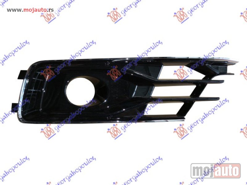 Glavna slika -  RESETKA PREDNJEG BRANIKA (SA MAGLENKOM) (BLACK EXCLUSIVE) Levo Audi a6 14-18 -nedostupno - MojAuto