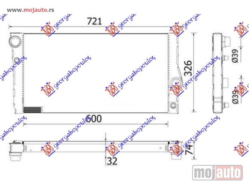 Glavna slika -  HLADNJAK MOTORA 3.0 BENZIN (600x326) Bmw series 7 (f01/02) 08-12 -dostupno - MojAuto