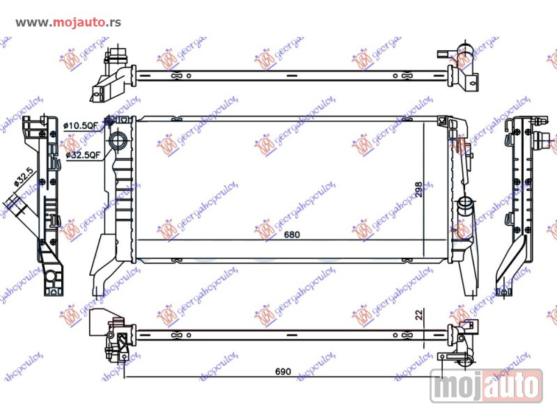 Glavna slika -  HLADNJAK MOTORA ZA SVE MODELE DIZEL (MAN) (680x298x22) Bmw x1 (f48) 19-22 -dostupno - MojAuto