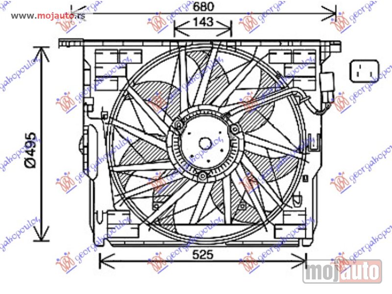 Glavna slika -  VENTILATOR KOMPLET (BENZIN/DIZEL) (3 PIN) Bmw series 7 (f01/02) 08-12 -dostupno - MojAuto